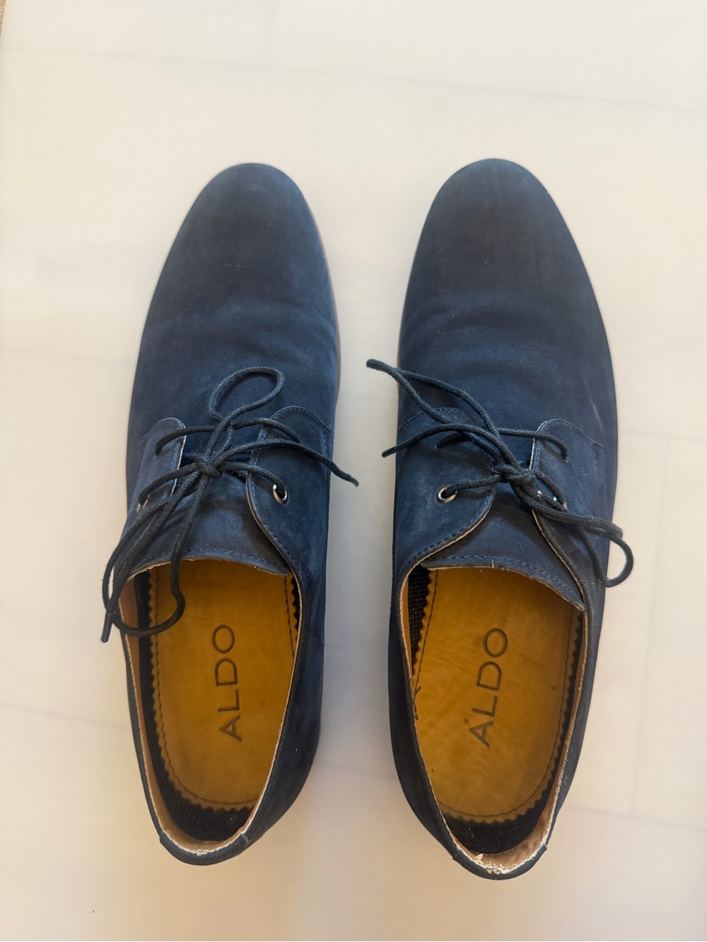 ALDO Navy Blue Suede Derby Dress Shoes Men’s Size 11 EU 44